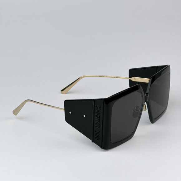 Dior DIORSOLAR S1U 10A0 BRAND NEW Sunglasses Black Smoke Square Oversized Women - Picture 6 of 14